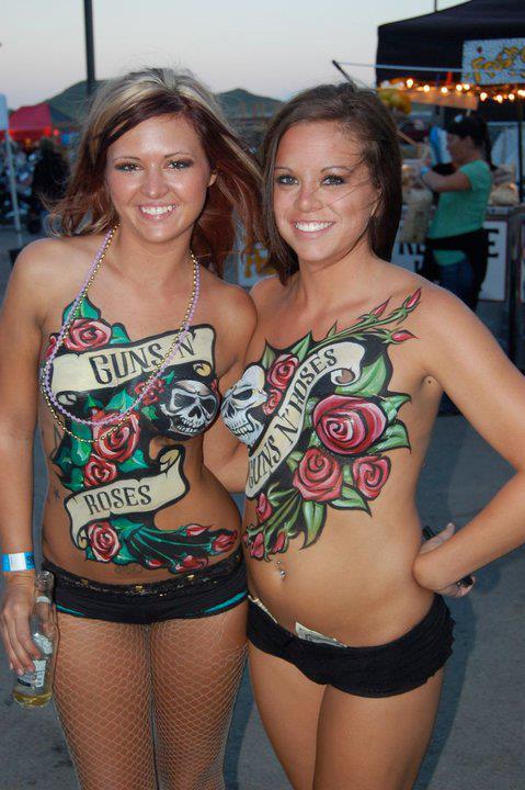 Guns N Roses Body Paint Girls